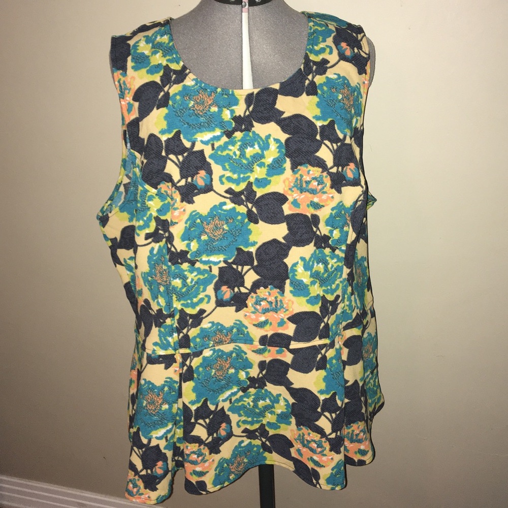 EShakti Sleeveless Peplum Floral Blouse, EShakti Plus Size Peplum Floral…